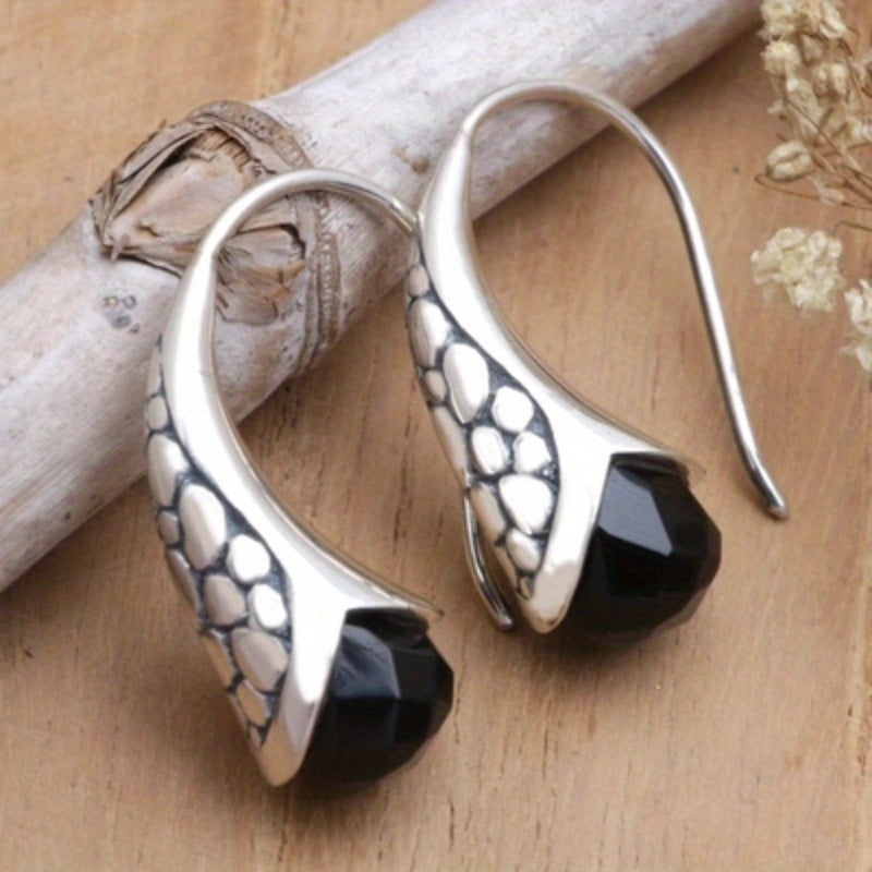 Black Stone Earrings