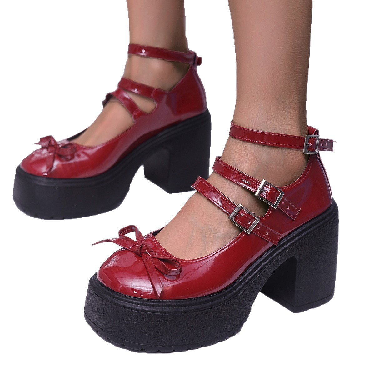 Women's Thick-soled Lace-up Loafers Fall Versatile British Leather Shoes