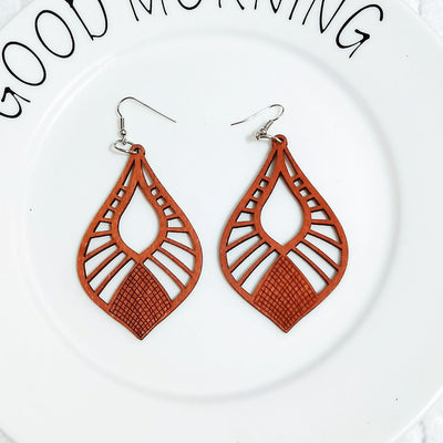 Women's Fashion Ethnic Style Wooden Earrings