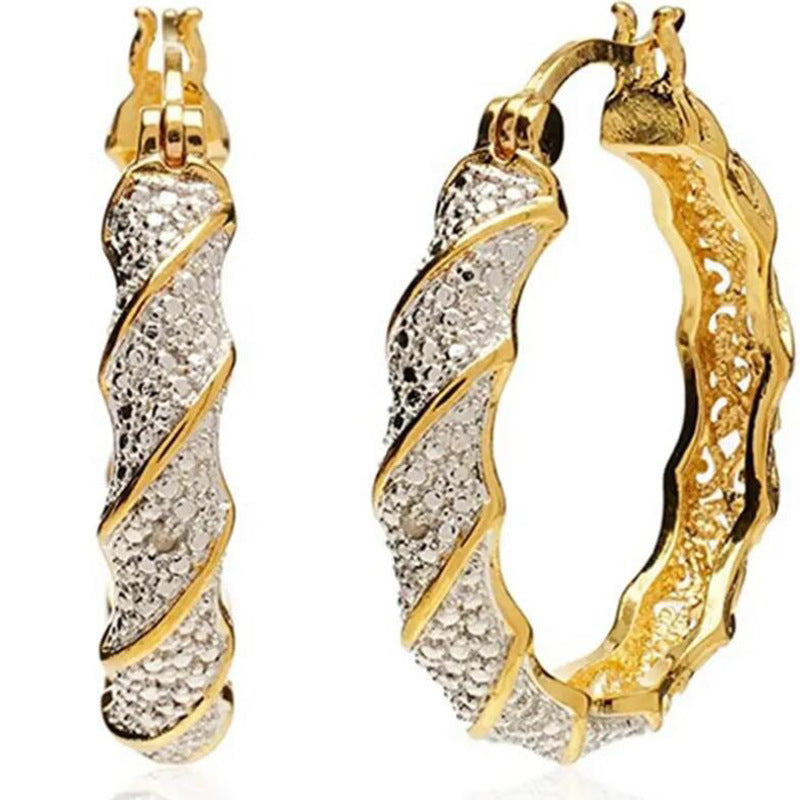 European And American Winding Metal Earrings Twisted