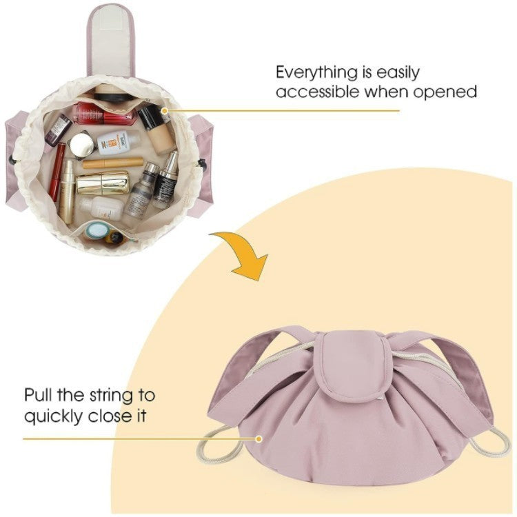 Barrel Drawstring Makeup Bag Large Capacity Women's Cosmetic Bag Toiletries Organizer Pouch Lady Travel Storage Case
