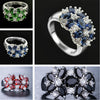 Zircon Creative Bloom Flower Rhinestone-embedded Ring