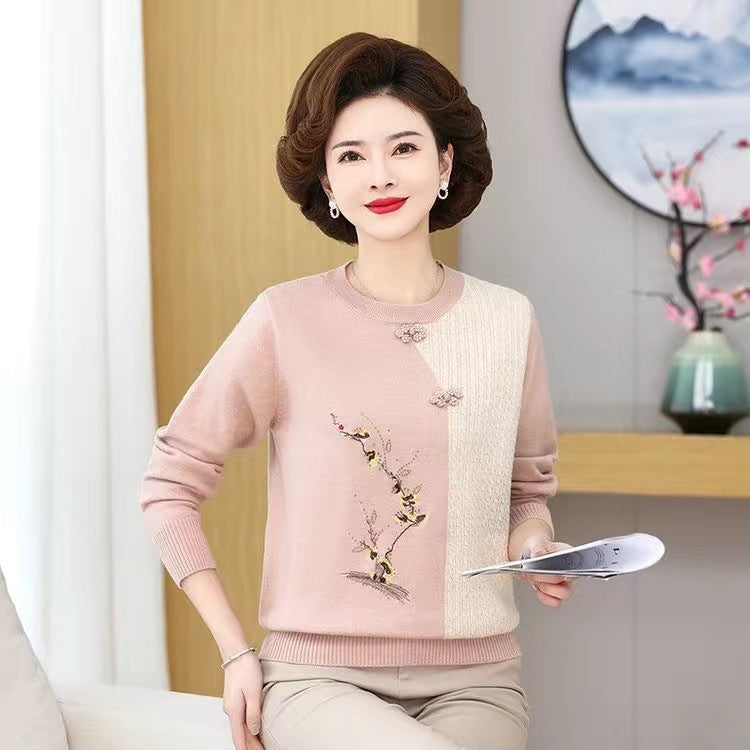 Young Mothers' Clothing Bottoming Shirt Retro Style