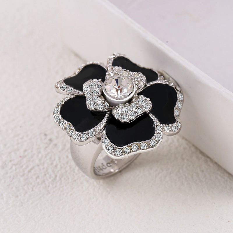 Flower Exaggerated Big Ring Female