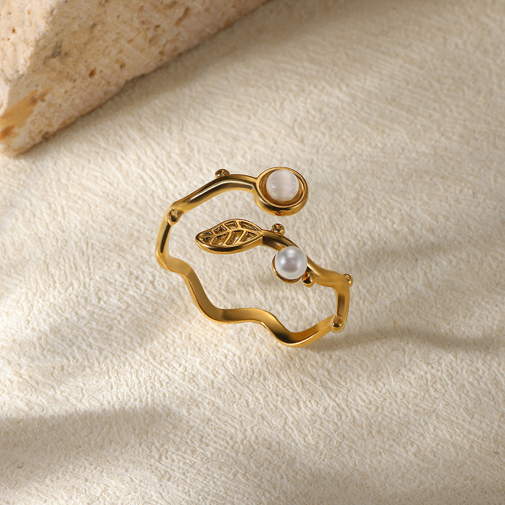 Stainless Steel Open Ring Plated 18K