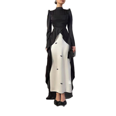 Color Long Sleeves Dress