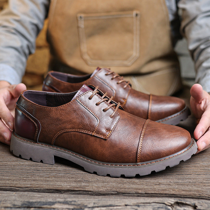 British Style Retro Casual Leather Shoes Men's Casual