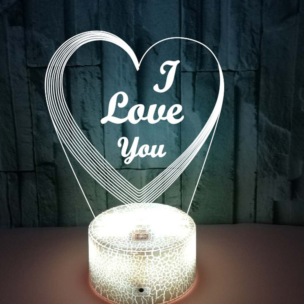 Valentine's Day Gift Colorful 3D Lamp Creative Touch