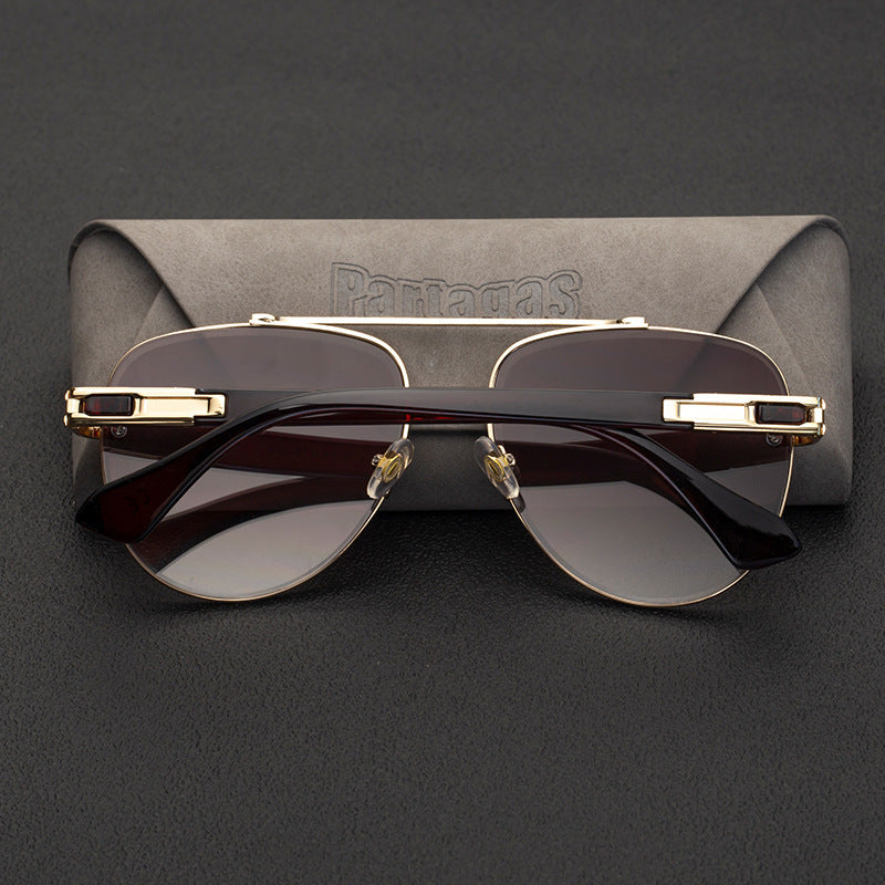 Fashion Women Retro Round Frame Frog Sunglasses