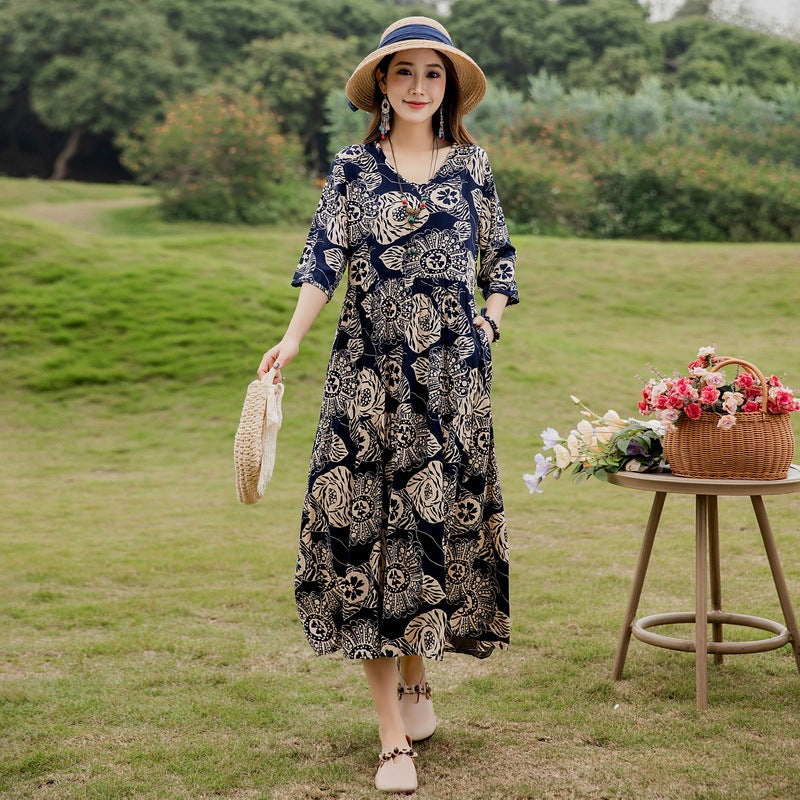 Summer New Noil Poplin Dress Stylish