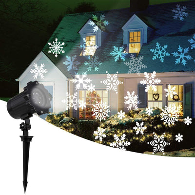 LED Christmas Blizzard Snowflake Laser Light Snowfall Projector Moving Snow