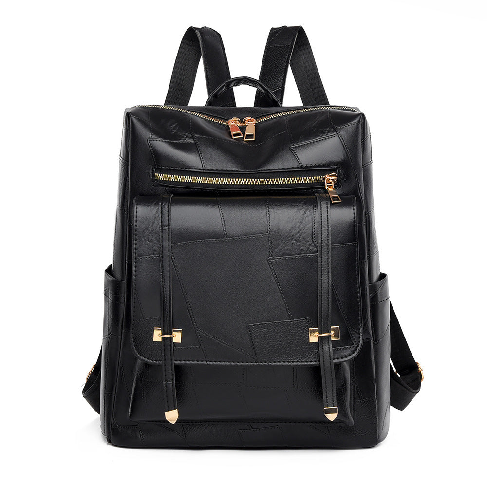 Retro Women's Backpack New High-grade PU Soft Leather Dual-use