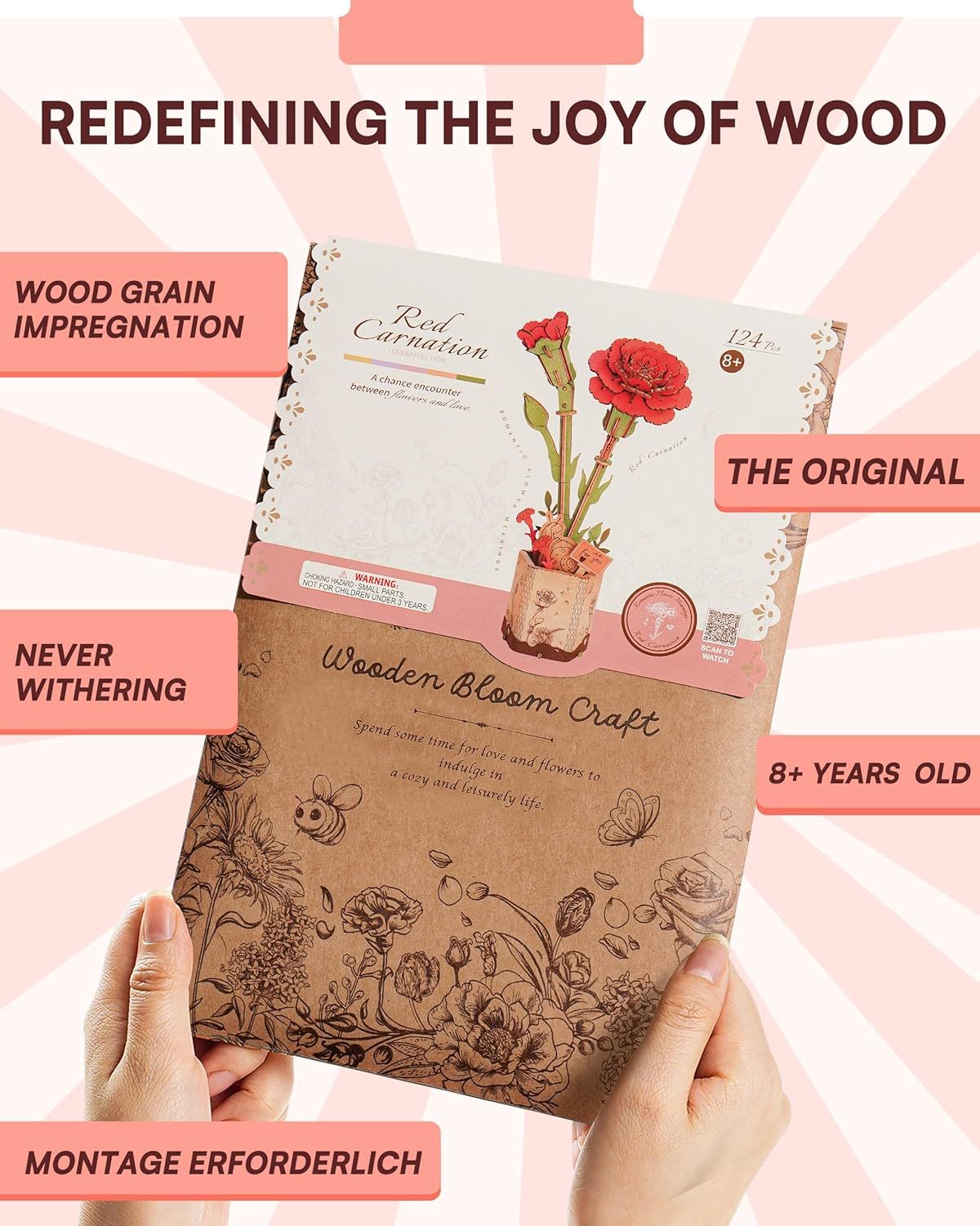 ROlife 3D Puzzle Flowers Bouquet Wooden Carnation