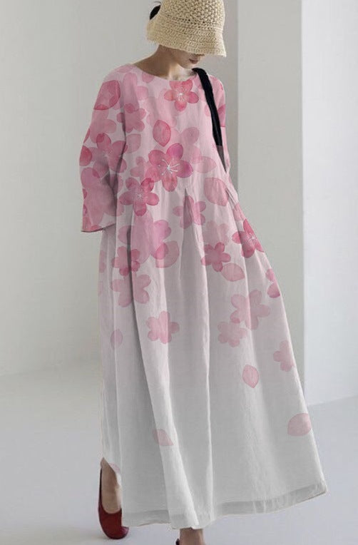 Women's Casual Loose Print Mid-length Dress