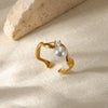 Stainless Steel Open Ring Plated 18K
