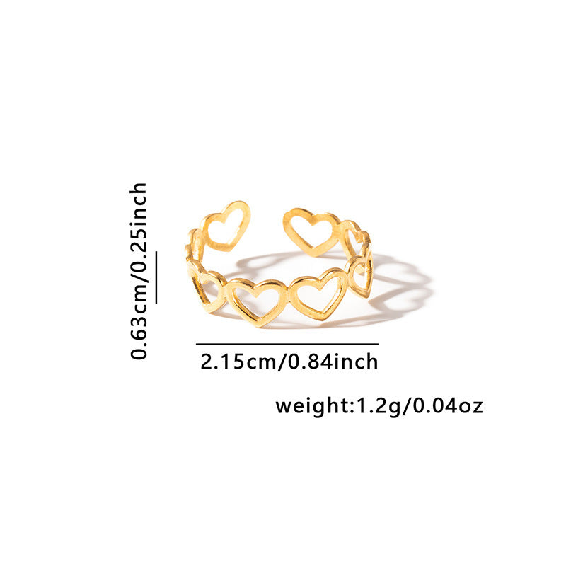 French Retro Titanium Steel Ring Golden