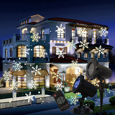 LED Christmas Blizzard Snowflake Laser Light Snowfall Projector Moving Snow