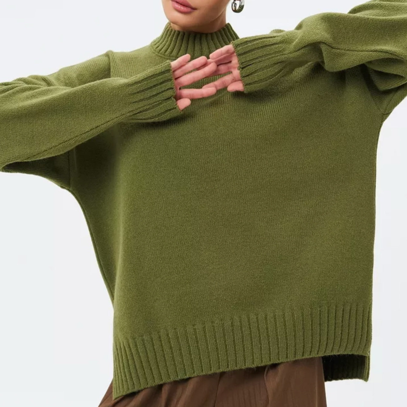 Half Turtleneck Thread Sweater Sub-loose Casual Sweater