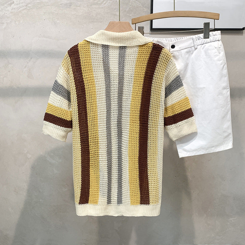 Dopamine Stripe Loose Casual Shirt
