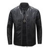 Spring And Autumn Men's Slim Leather Clothing With Stand Collar Jacket