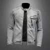 High Quality Stretch Zipper Denim Jacket Men