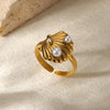 Stainless Steel Open Ring Plated 18K