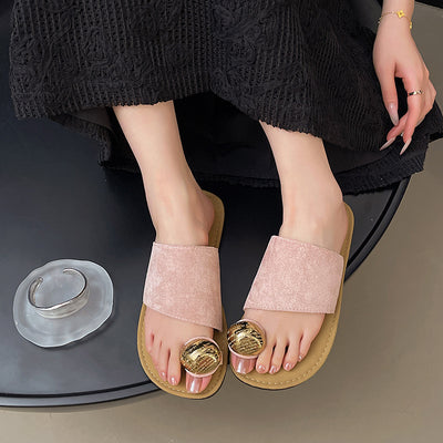Women's Versatile Flat Bottomed French Toe Flip Flops