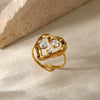 Stainless Steel Open Ring Plated 18K