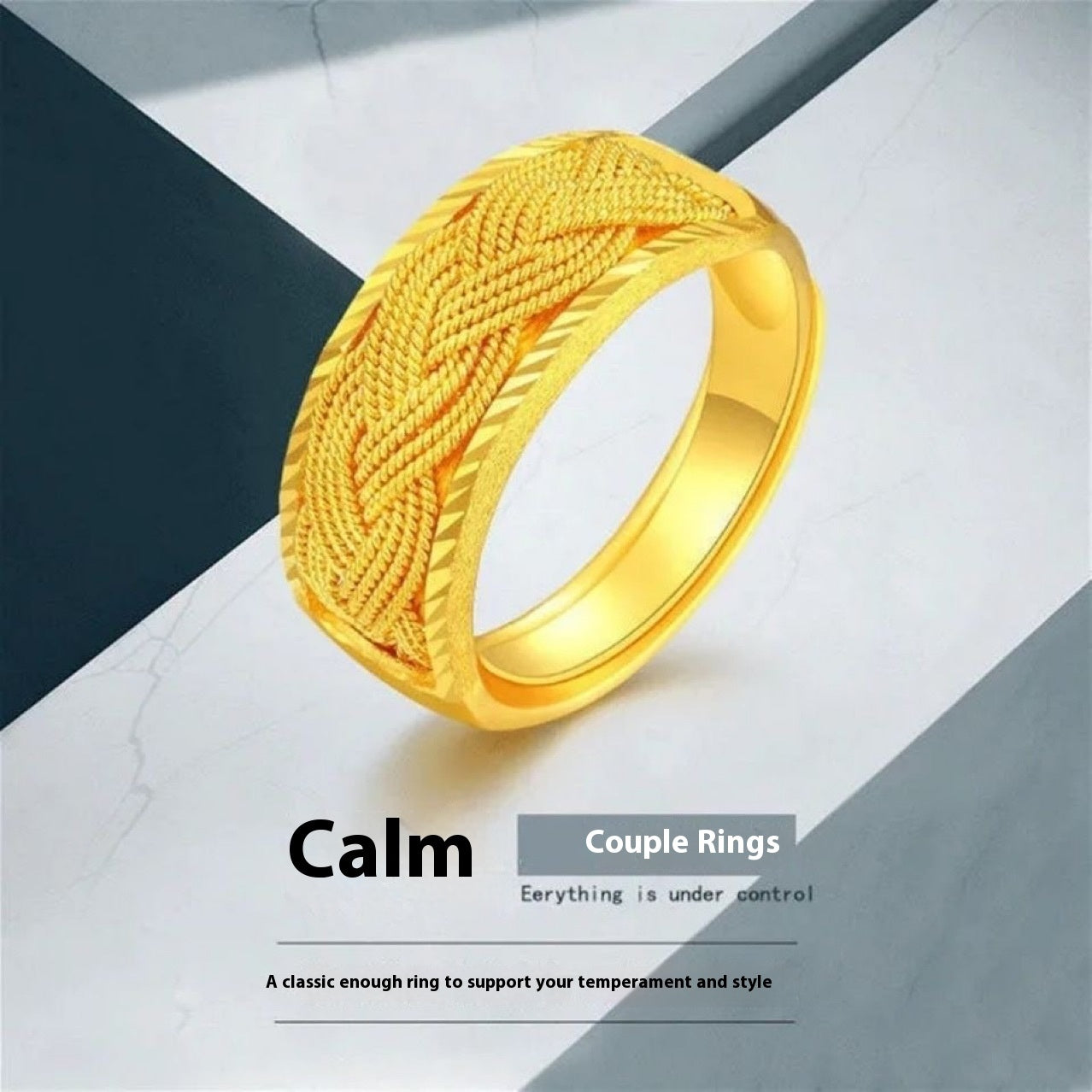 Gold-plated Burlap Texture Ring