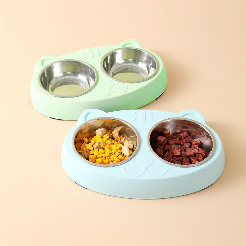 Stainless Steel Double Pet Food Bowl