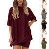 New Loose Fashion Solid Color Casual Two-piece Suit
