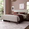 Linen Bed Frame With Slatted Frame