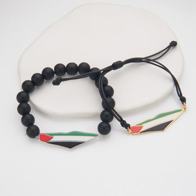 Epoxy Stainless Steel Palestinian Flag Map Carrying Strap