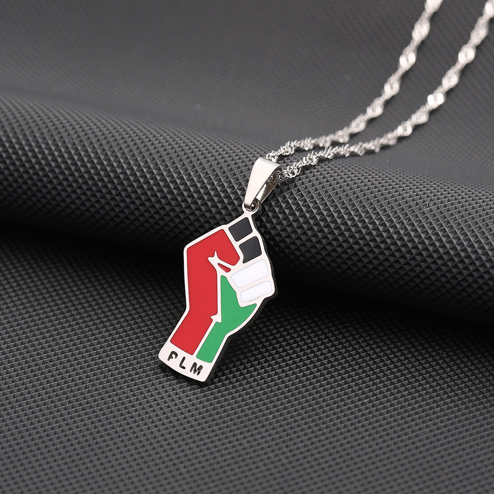 Stainless Steel Palestinian Pendant Necklace