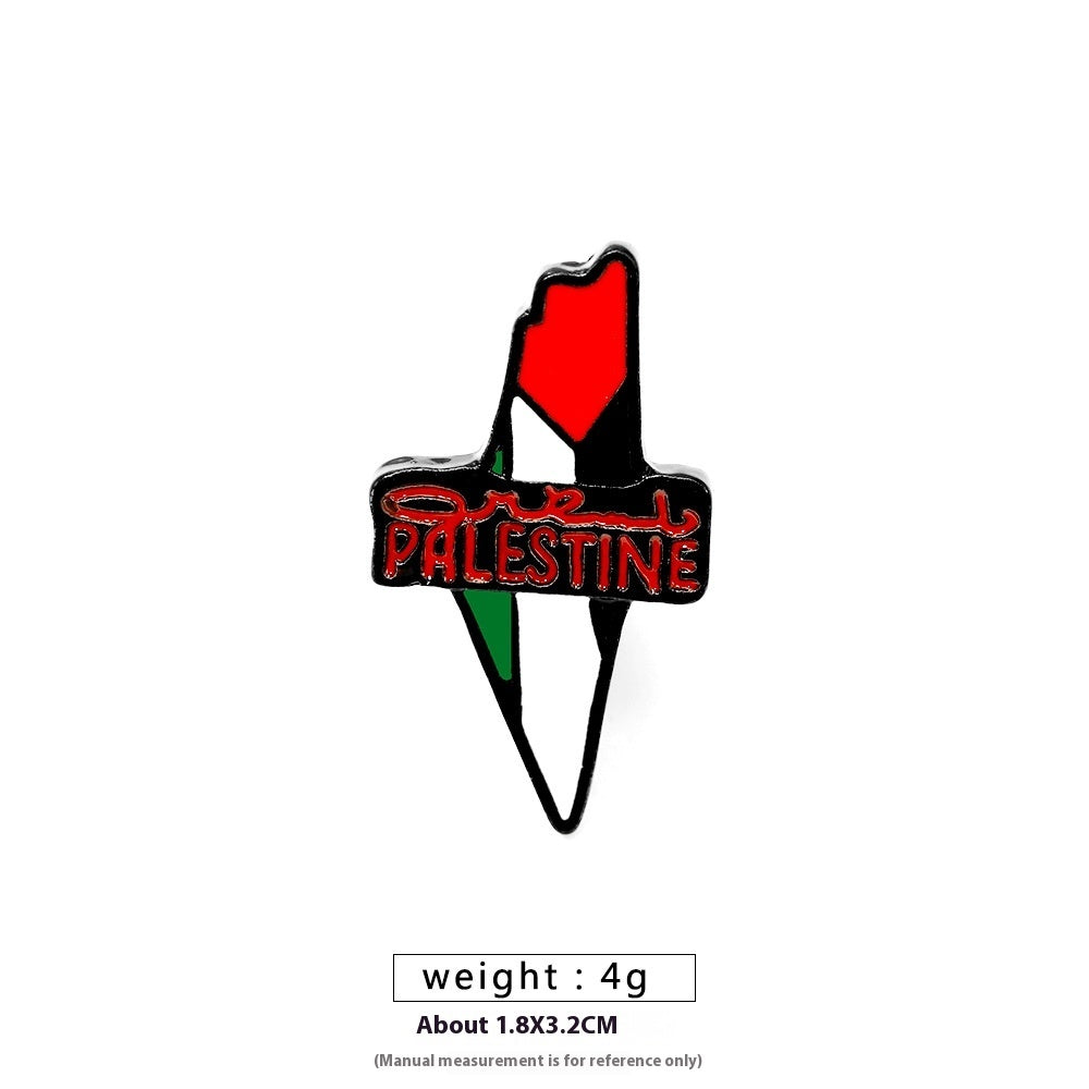 Free Palestine Flag Brooch Gold Badge Clothes Accessories Pin