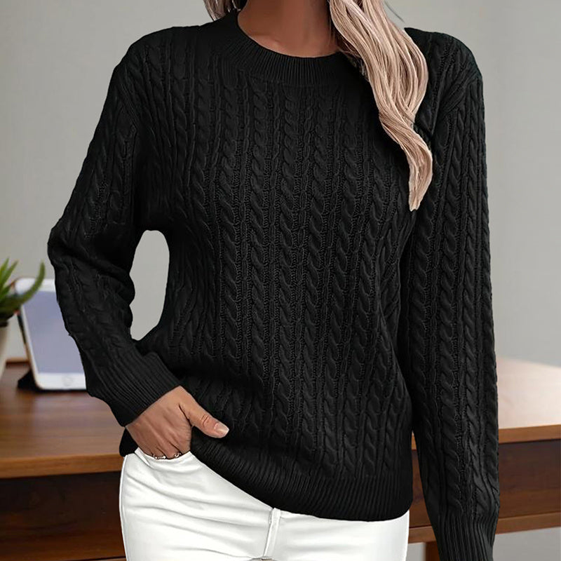 Womens Textured Long Sleeve Sweater