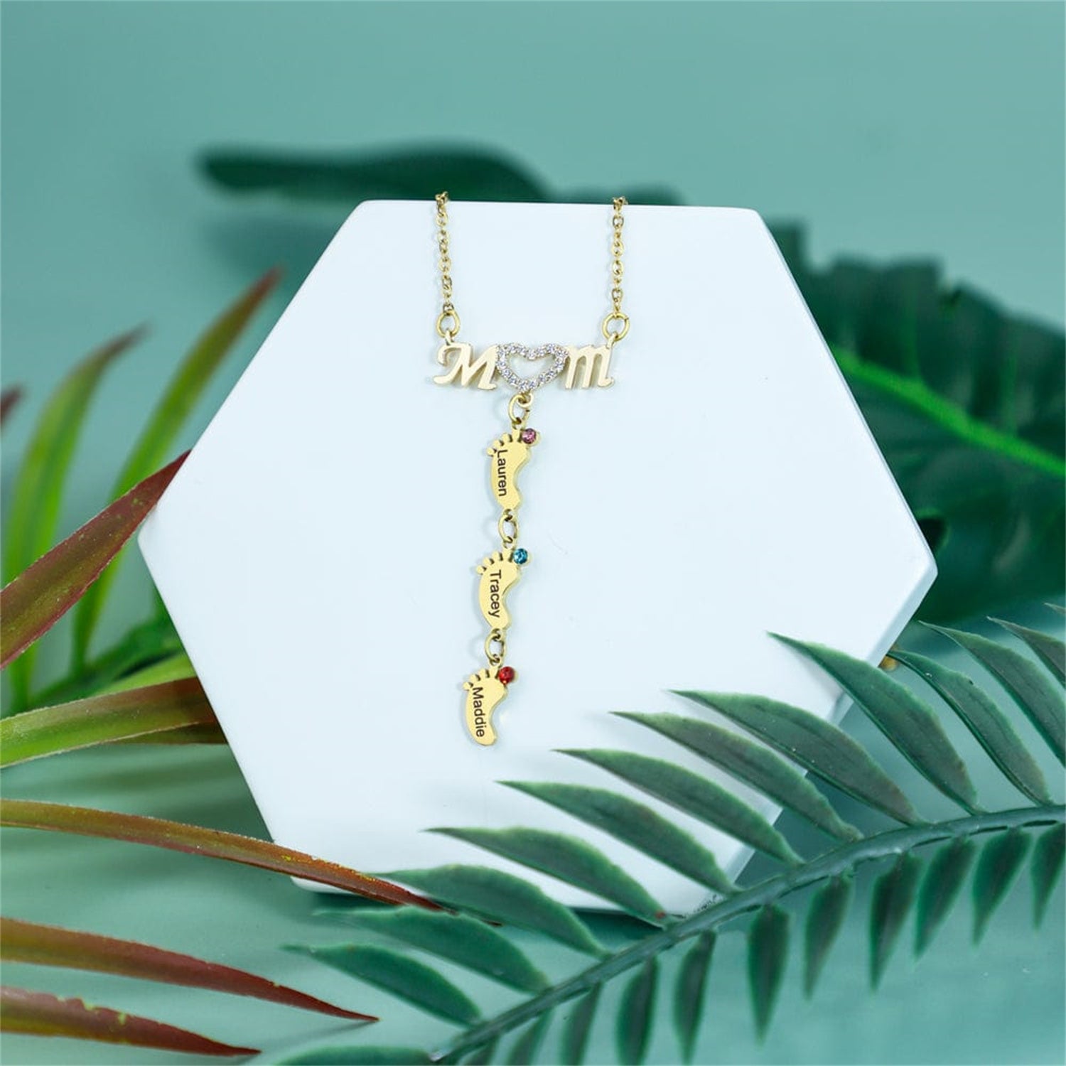 Mother's Day MOM Foot Personalized Necklace