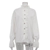 Stand Collar Diamond Lace Ruffled Shirt