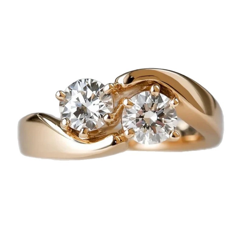 Fashion Zircon Commuter Personality Gold Ring