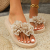 Square Heel Peep-toe Slippers