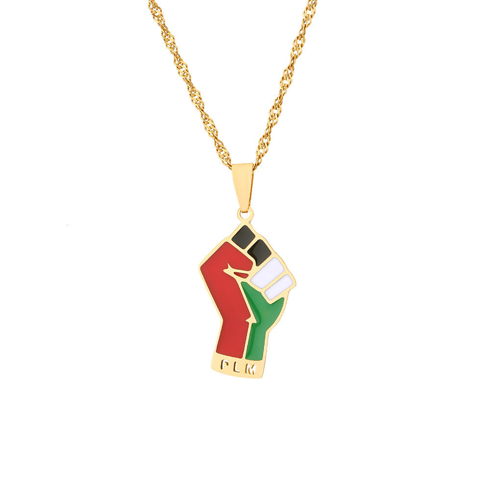Stainless Steel Palestinian Pendant Necklace