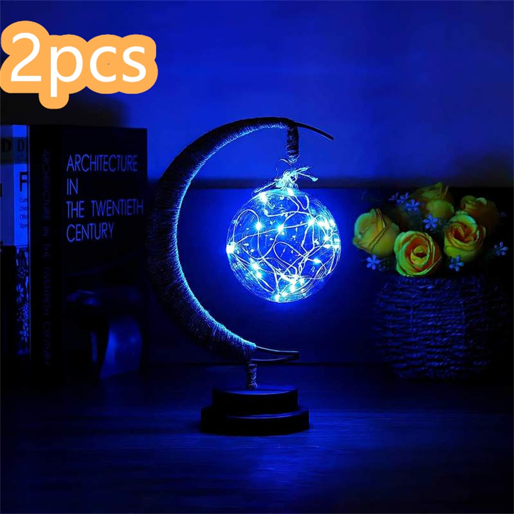 Led Moon Light Wrought Iron Ornament