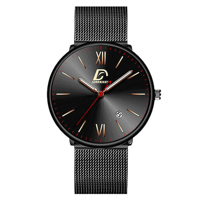 Men's Stainless Steel Calendar Watch Korean Version