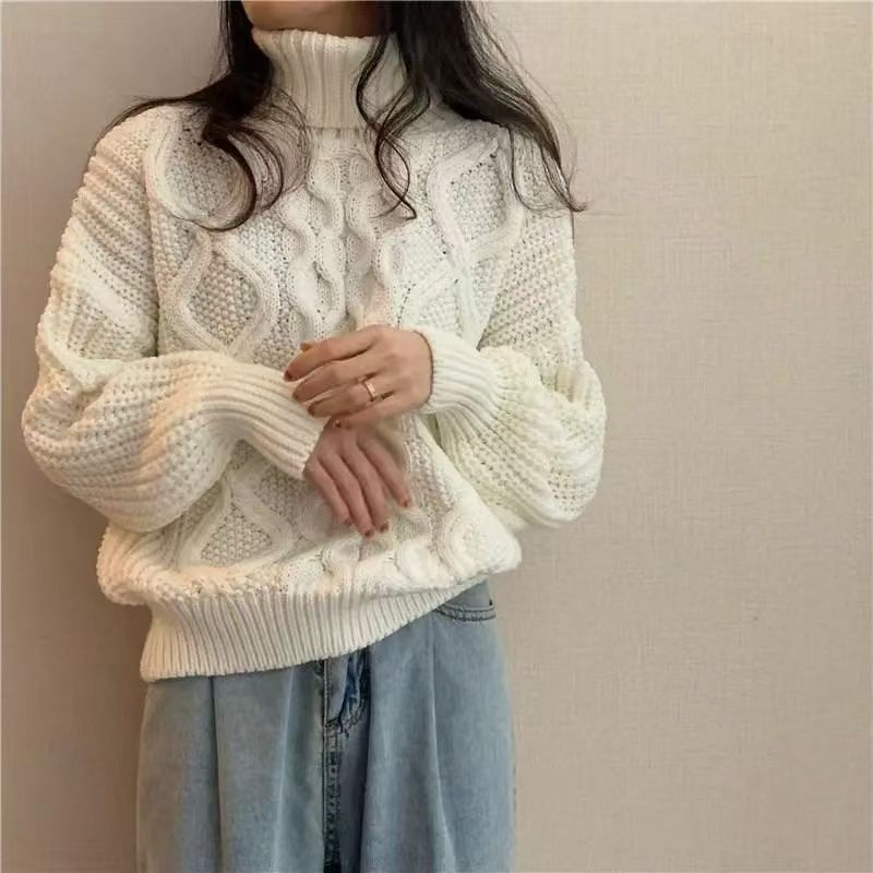 Sweater Twisted Short Long-sleeved Sweater Top