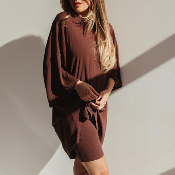 Summer Shorts Suit Fashion Loose Short-sleeved T-shirt And Slim Tight Pants Women's Clothing