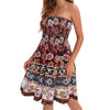 European And American Spring And Summer New Fashion Printed Beach Vacation Sexy Tube Top Dress