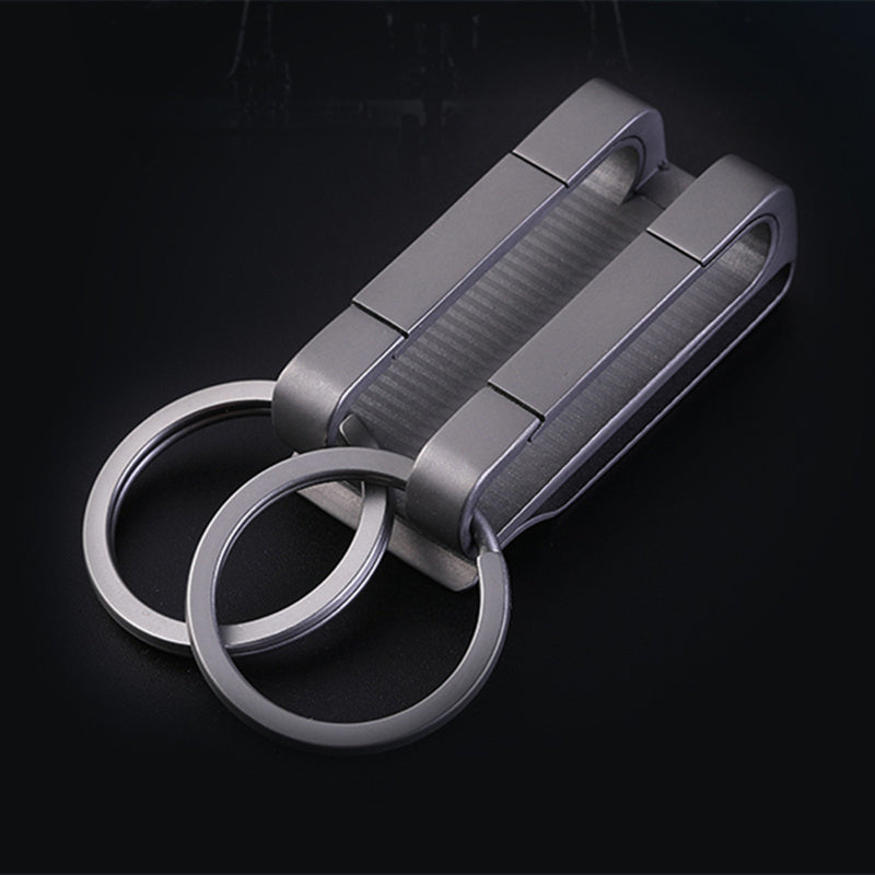 Titanium alloy belt key ring men wear belt double key ring