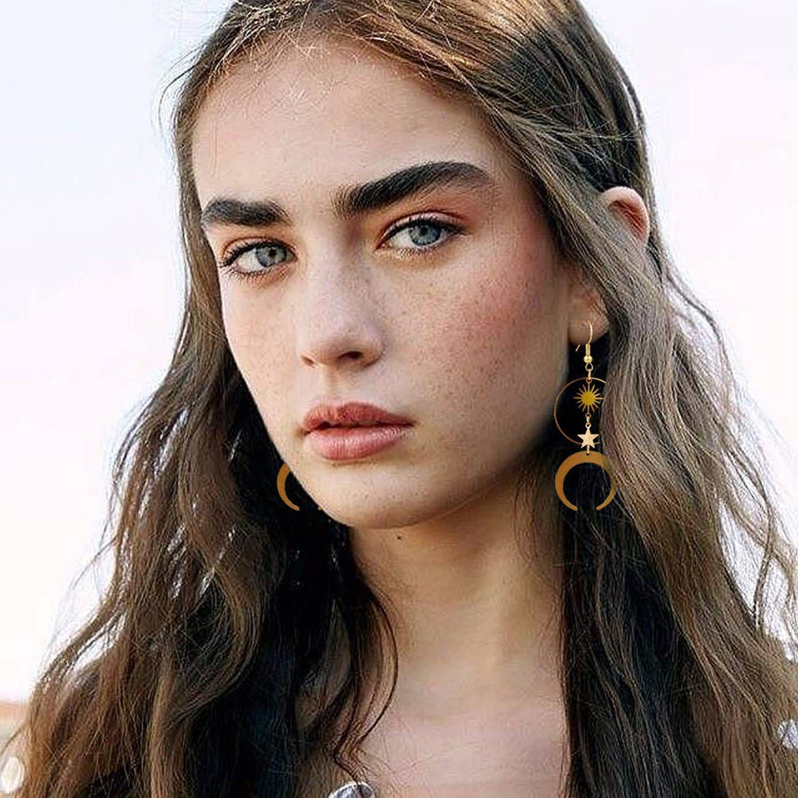 Bohemian Sun And Moon Earrings For Women