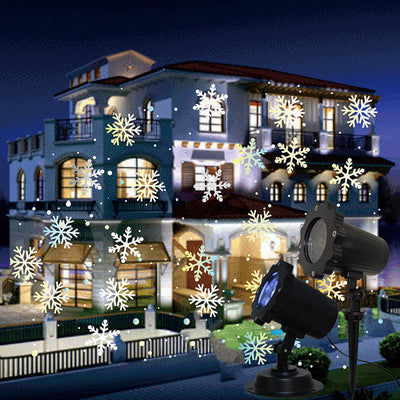 LED Christmas Blizzard Snowflake Laser Light Snowfall Projector Moving Snow