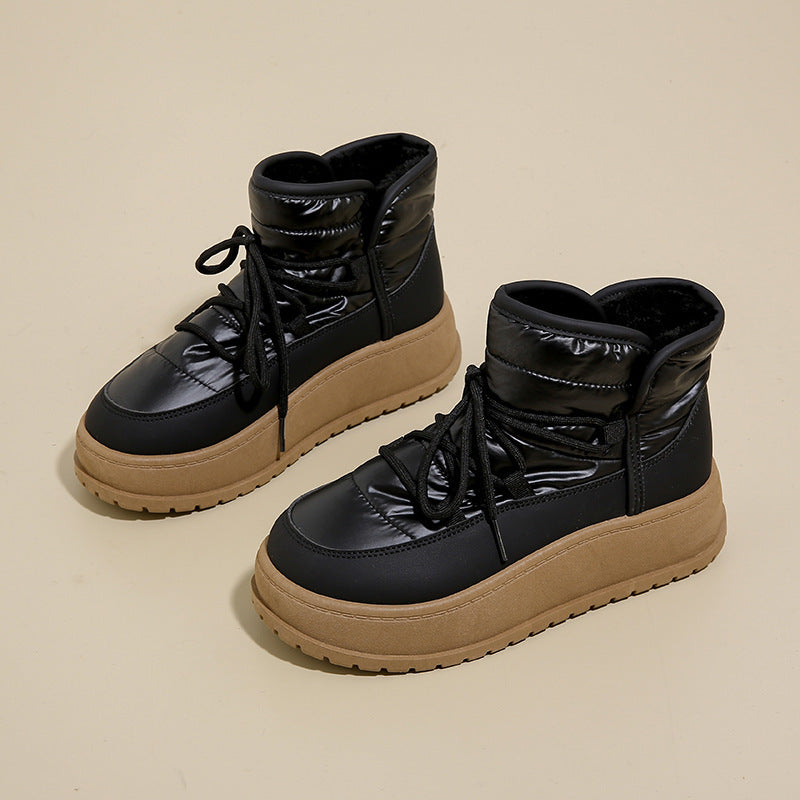 Fleece-lined High-top Snow Boots